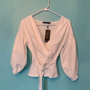Off the Shoulder White Blouse